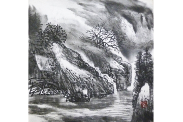 仇谷小尺寸山水画系列作品《山水系列之十五》