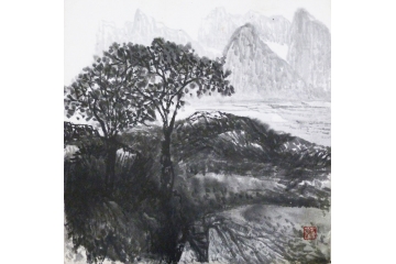 仇谷小尺寸山水画作品《山水系列之二十四》