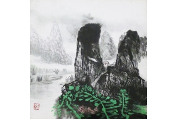 仇谷小尺寸山水画作品《山水系列之三十》