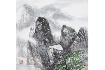 仇谷小尺寸山水画作品《山水系列之三十三》