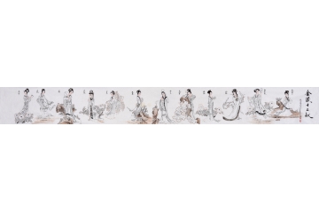 李兰君八尺横幅人物画《红楼梦》金陵十二钗