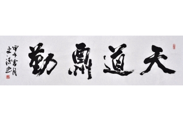 励志书法 中书协会员史诗行书书法作品《天道酬勤》