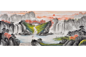 流水生财 美协会员王立全聚宝盆作品《福地安居图》