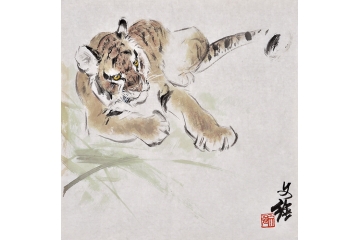 王文强动物画作品十二生肖之《虎》