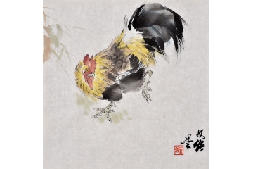 王文强动物画作品十二生肖之《鸡》