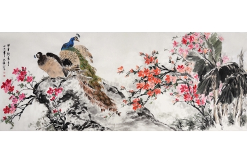 写意花鸟画欣赏 画家王文强国画作品《争妍》