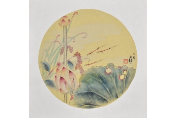 清香图 画家何文铮花鸟画作品荷花图