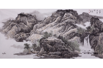 客厅挂画精选作品 沈兆祥山水画作品《山中闲居图》