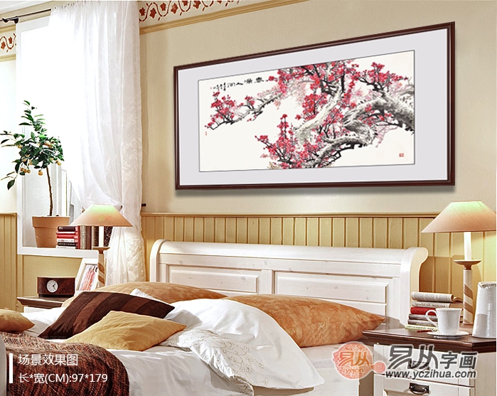 卧室房间挂什么画吉祥 红梅图洋溢喜庆温暖的气息
