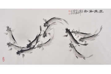 实力派画家李中华水墨写意花鸟画作品鱼《年年有余》