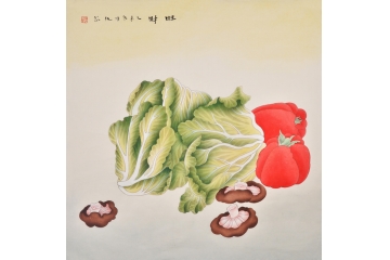 餐厅装饰画 仇谷工笔花鸟画作品《旺财图》