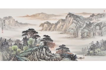 国家画院林德坤写意山水画作品《乐居图》