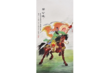 国画家石磊写意人物画作品《关公像》
