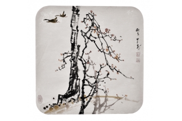 曲展小尺寸写意花鸟画作品《秋去》