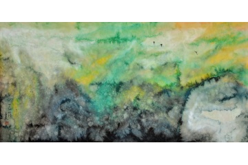 印象派家居装饰画 玉简四尺横幅花鸟画《希望》