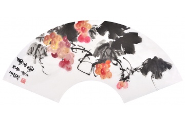 张金凤写意花鸟画葡萄《多子图》