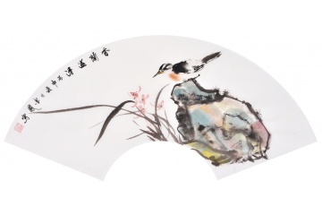 张金凤不规则花鸟画国画兰花图《香兰溢清》