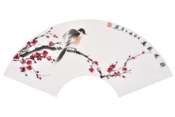 张金凤不规则花鸟画梅花图《梅花报春》