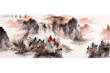 蒋伟最新力作山水画作品《万壑飞瀑》