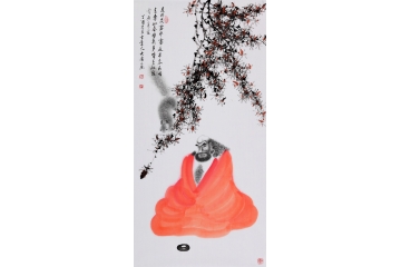 精品佛像画 薛大庸三尺竖幅人物画 白居易《花非花》