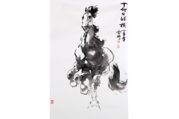 家居装饰画 陈云鹏四尺三裁动物画骏马图作品《天地任纵横》