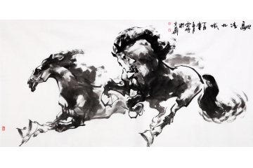 办公室骏马图 陈云鹏写意动物画作品《赤凌九域》