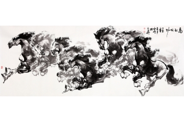 骏马助功成 陈云鹏国画动物画八骏图作品《马到成功》