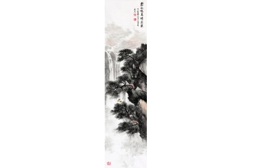 松泉飞瀑图 王立全山水画作品《碧水鸣泉情意浓》