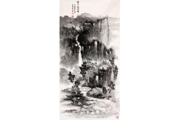 实力派画家王立全写意国画作品《云山溪含烟》