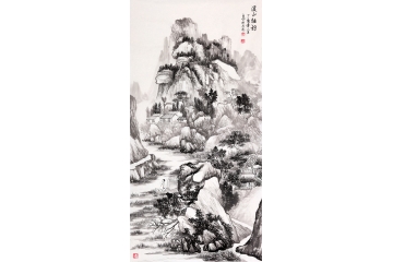 王立全最新力作四尺竖幅作品《溪山独钓》