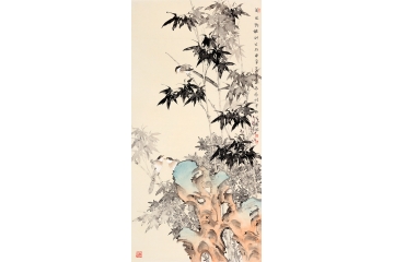 许守忠写意花鸟画国画竹子图《清风雅韵时》