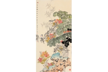 许守忠写意花鸟画《清风雅韵时》