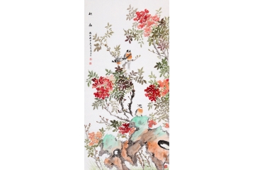 家居装饰画 许守忠写意花鸟画《秋韵》