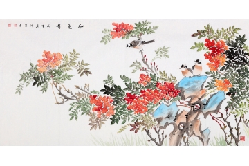 家居装饰画 许守忠新品写意花鸟画《秋色图》