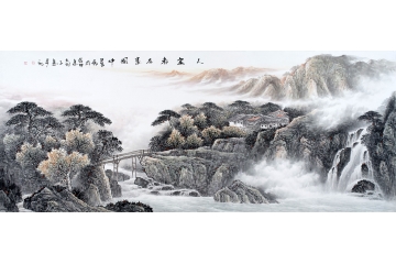 徐坤连最新力作八尺山水画作品《人家都在画图中》