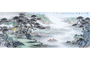 薛大庸最新力作精品国画作品《溪山访友图》