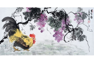张金凤新品写意葡萄画《多子图》