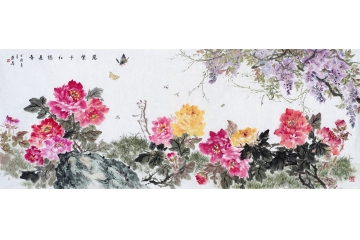 实力派画家赵洪霞的新品写意牡丹画《万紫千红总是春》
