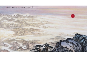 王宁力作国画《江山如此多娇》
