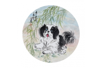 张金凤斗方写意动物画《夏日清风》