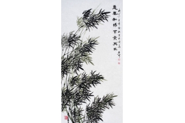 石开最新四尺竖幅竹子画《惠风和畅 百业兴旺》