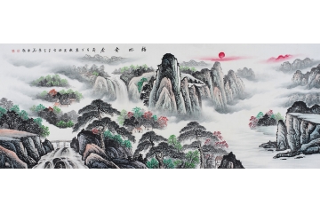 旺财挂画 李林宏六尺风水画作品《福地安居》