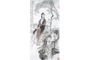 冉文纪写意人物画《明月夜留别》