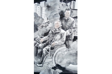 冉文纪写意人物画《穷款》