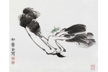 日日生财白菜图 冉文纪写意花鸟画《白菜图》