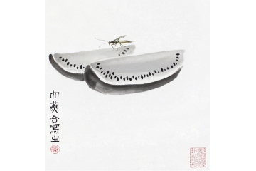 冉文纪写意花鸟画作品《穷款》