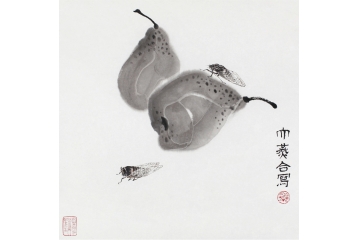 冉文纪写意花鸟画作品《穷款》