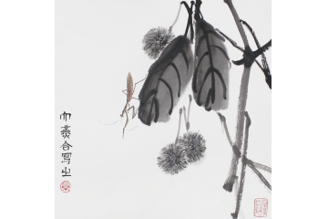 冉文纪写意花鸟画作品《穷款》