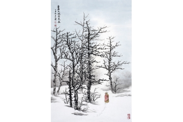 雪景国画 吴大恺最新力作山水画《当兴天地相来往》