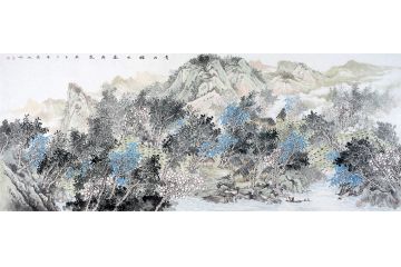 广西画家卫长林山水画作品《青山绿水是我家》